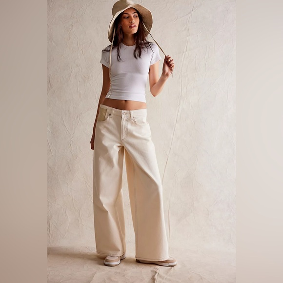 Free People We The Free Waterfalls Baggy Wide-Leg Jeans - Picture 2 of 10